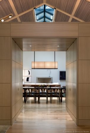 A stick ceiling is both light and warm in Frank Welch-designed home.