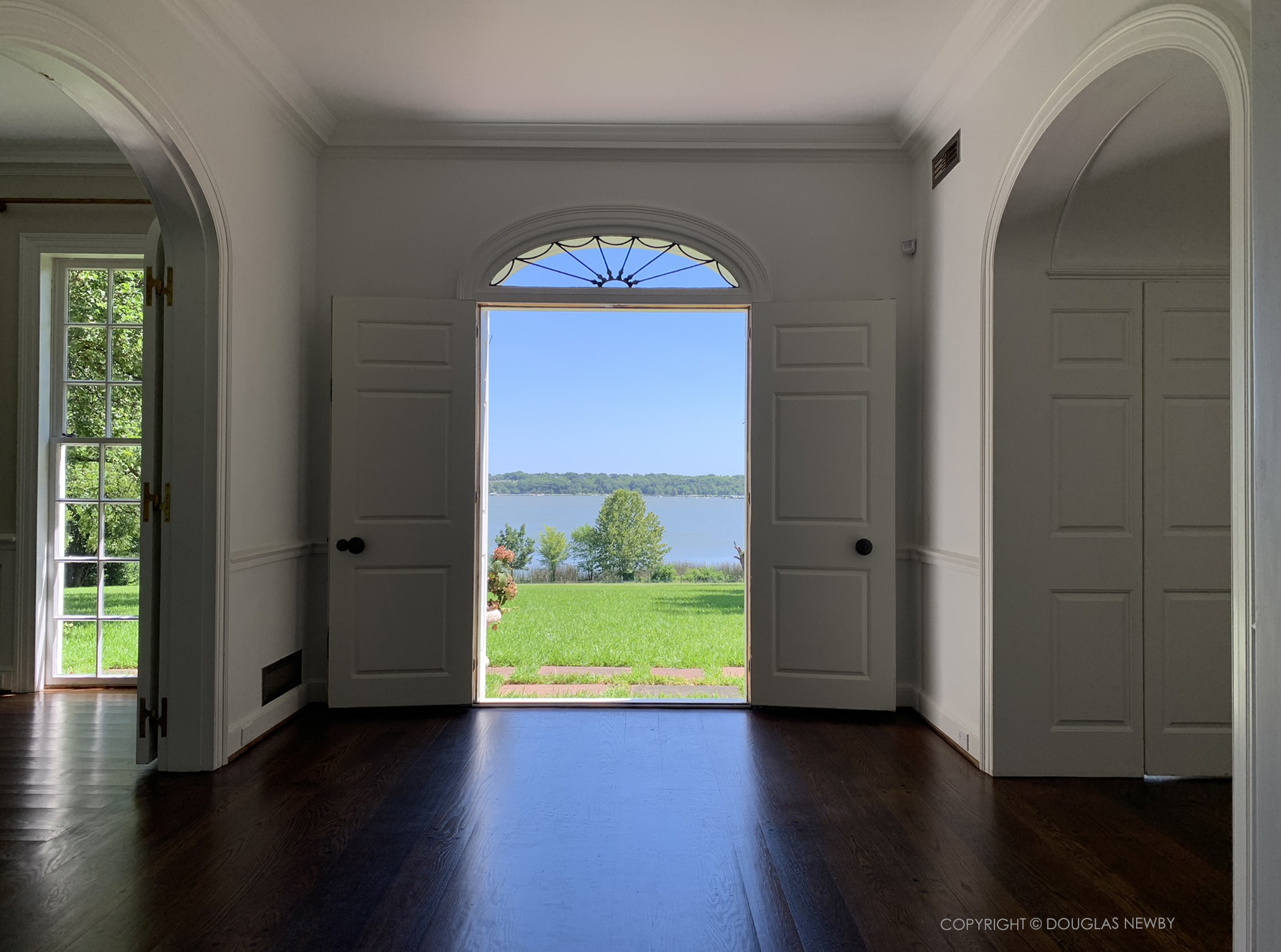 View of White Rock Lake from front door of White Rock Lake home.
