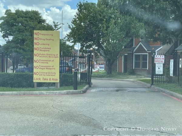 Posted Problems Associated with Apartments in Oak Cliff