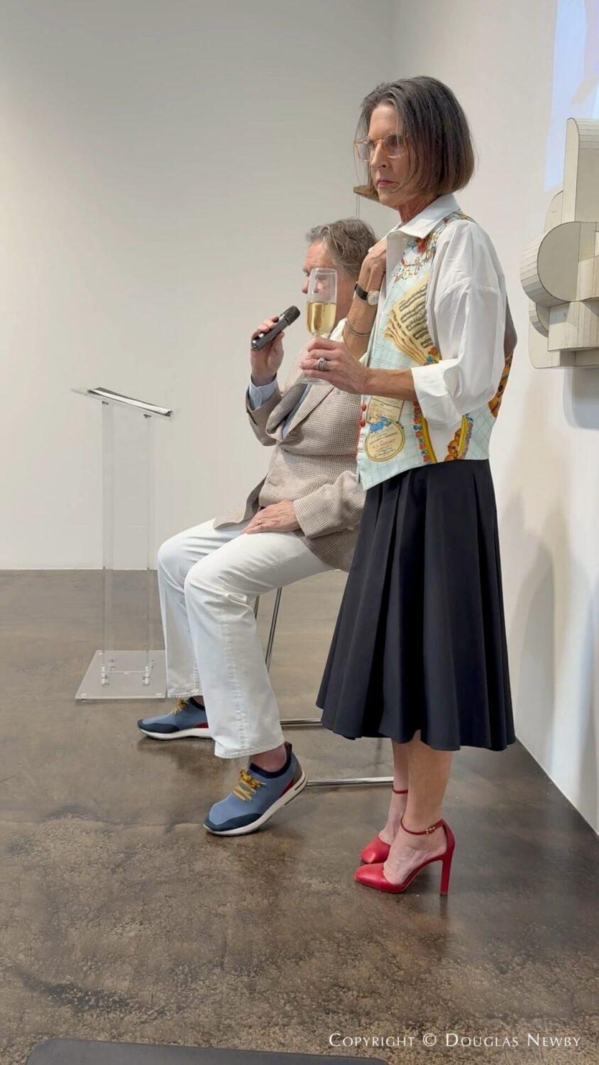 Douglas Newby speaking at the Celebration of Life for John Reoch. The service was held at the Conduit Gallery in Dallas.